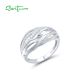 SANTUZZA 925 Sterling Silver Rings White Cubic Zirconia Ring Jewelry