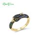 SANTUZZA 925 Sterling Silver Rings Sparkling Blue Green Phoenix Ring Animal Fine Jewelry