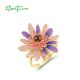 SANTUZZA 925 Sterling Silver Pendant Purple & Pink Daisy Sweet Jewelry